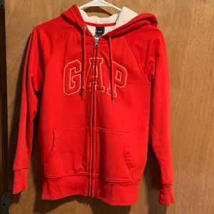 Gap red zip up sweater